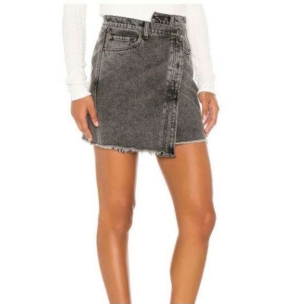 Free People Parker Wrap Denim Miniskirt NWT